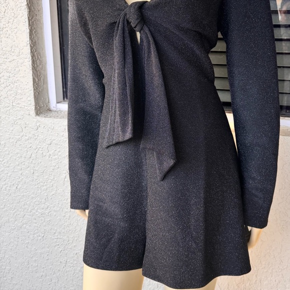 Material Girl Silver Shimmer Tie Front Romper - Picture 8 of 14